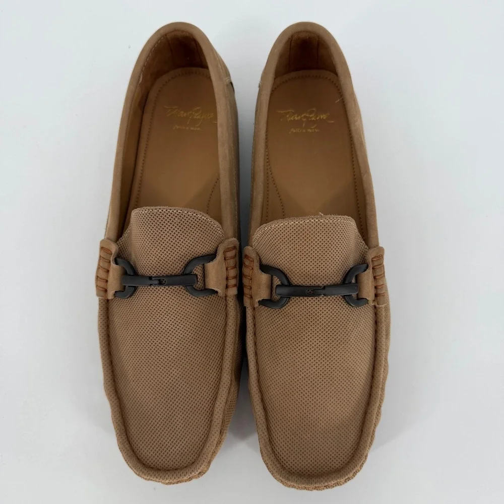 Alan Payne Mens Tan Como Perforated Suede Driving Loafers Bit Detail 11.5 10308